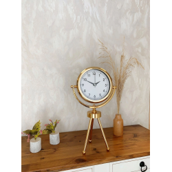Mey İthalat® Gold Luxury Modern Üç Ayaklı Masa Saati