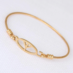 Mey İthalat® Gold Metal Çelik Figürlü Erkek Kelepçe Bileklik