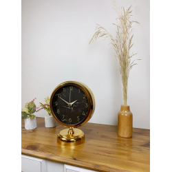 Mey İthalat® Gold Metal Mermer İlhamı Masa Saati 25×20 cm
