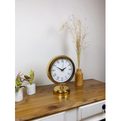 Mey İthalat® Gold Metal Retro Masa Saati 25×20 cm
