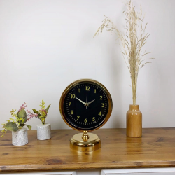 Mey İthalat® Gold Metal Tokyo Masa Saati 25×20 cm