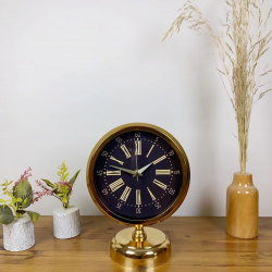 Mey İthalat® Gold Metal Zarif Masa Saati 25×20 cm