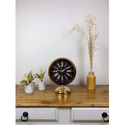 Mey İthalat® Gold Metal Zarif Masa Saati 25×20 cm