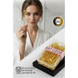 Mey İthalat® Gold Mini Çengelli İğne Seti 250 Adet - 2.2 cm Paslanmaz Metal Tasarım, Hobi ve Terzi Aksesuarı