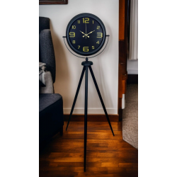 Mey İthalat® Gold Rakamlı Siyah Tripod Ayaklı Saat