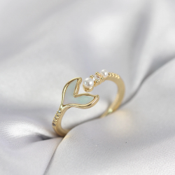 Mey İthalat® Gold Renk Balık Kuyruğu Model Kadın Yüzük