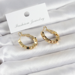 Mey İthalat® Gold Renk Kare Halka Model Kadın Küpe
