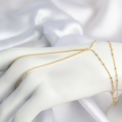 Mey İthalat® Gold Renk Minimal Zirkon Taşlı Su Yolu Model Şahmeran