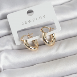 Mey İthalat® Gold Renk Pirinç Halka 15 mm Kadın Küpe