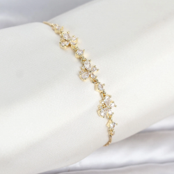 Mey İthalat® Gold Renk Pirinç Kelebek Model Asansörlü Model Kadın Bileklik
