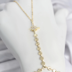 Mey İthalat® Gold Renk Pirinç Kutup Yıldızı Zirkon Taşlı Şahmeran