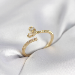 Mey İthalat® Gold Renk Pirinç Kuyruklu Kalp Model Kadın Yüzük