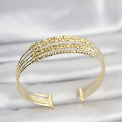 Mey İthalat® Gold Renk Pirinç Minimal Dorikalı Kadın Bileklik