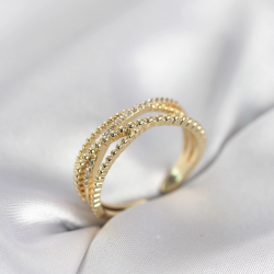 Mey İthalat® Gold Renk Sarmal Model Kadın Yüzük