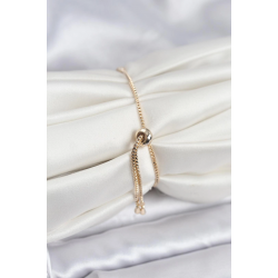 Mey İthalat® Gold Renk Yonca Model Zirkon Taşlı Asansörlü Kadın Bileklik