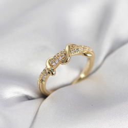 Mey İthalat® Gold Renk Zirkon Taşlı Sarmal Yılan Model Kadın Yüzük