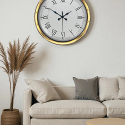 Mey İthalat® Gold Şık 40 Cm Metal Roma Rakamlı Duvar Saati