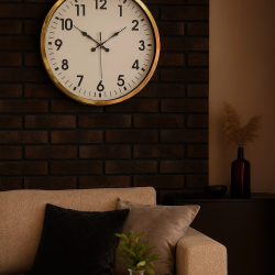 Mey İthalat® Gold Standart 52 Cm Metal Zarif Duvar Saati