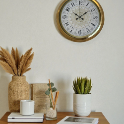 Mey İthalat® Gold Zarif 40 Cm Metal Duvar Saati