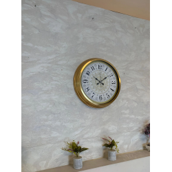 Mey İthalat® Gold Zarif 40 Cm Metal Duvar Saati