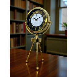 Mey İthalat® Golden Marble Üç Ayaklı Metal Masa Saati