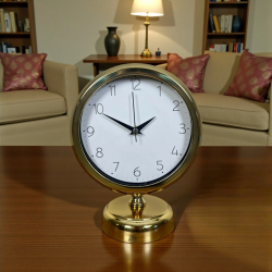 Mey İthalat® Golden Time 25 x 20 Cm Metal Masa Saati