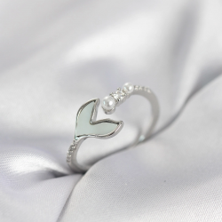 Mey İthalat® Gümüş Renk Balık Kuyruğu Model Kadın Yüzük