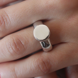 Mey İthalat® Gümüş Renk Daire Model Kadın Yüzük