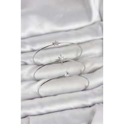 Mey İthalat® Gümüş Renk Kutup Yıldızı Model Zirkon Taşlı 3'lü Kadın Bileklik Kombini