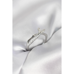 Mey İthalat® Gümüş Renk Kuyruklu Kelebek Model İncili Kadın Yüzük