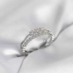 Mey İthalat® Gümüş Renk Minimal Yıldızlı Model Kadın Yüzük