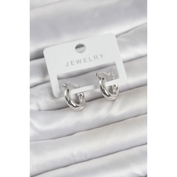 Mey İthalat® Gümüş Renk Pirinç Halka 15 mm Kadın Küpe