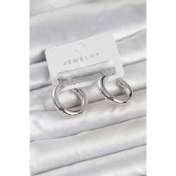 Mey İthalat® Gümüş Renk Pirinç Halka 25 mm Kadın Küpe