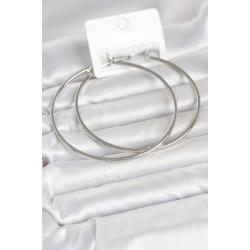 Mey İthalat® Gümüş Renk Pirinç Köşeli Kenar Halka 72 mm Kadın Küpe