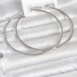 Mey İthalat® Gümüş Renk Pirinç Köşeli Kenar Halka 72 mm Kadın Küpe