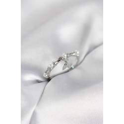 Mey İthalat® Gümüş Renk Sallantılı Kemik Model Kadın Yüzük