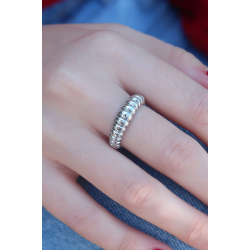 Mey İthalat® Gümüş Renk Sarmal Model Kadın Yüzük