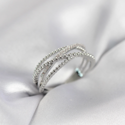 Mey İthalat® Gümüş Renk Sarmal Model Kadın Yüzük