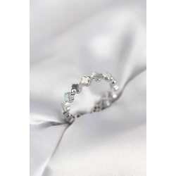 Mey İthalat® Gümüş Renk Sedefli Yonca Model Kadın Yüzük