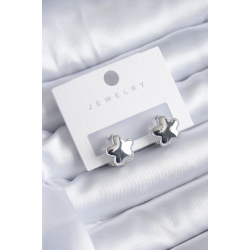 Mey İthalat® Gümüş Renk Yıldız Model Yıldız Model Pirinç Kadın Küpe