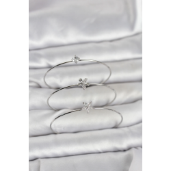 Mey İthalat® Gümüş Renk Zirkon Taşlı Pirinç 3'lü Kadın Bileklik Kombini