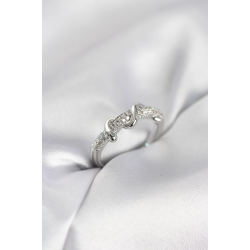 Mey İthalat® Gümüş Renk Zirkon Taşlı Sarmal Yılan Model Kadın Yüzük