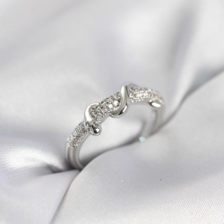 Mey İthalat® Gümüş Renk Zirkon Taşlı Sarmal Yılan Model Kadın Yüzük