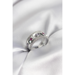 Mey İthalat® Gümüş Renk Zirkon Taşlı Vintage Kadın Yüzük