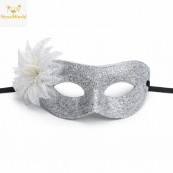 Mey İthalat® Gümüş Simli Tüylü Balo Maskesi – Kadın Parti & Maskeli Balo Maskesi