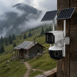 Mey İthalat® Güneş Enerjili Bahçe Kamerası 4G SIM Kartlı 9MP Akıllı Güvenlik Kamerası 2 Yıl Garantili