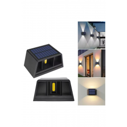 Mey İthalat® Güneş Enerjili Çift Yönlü Duvar ası - Bahçe ve Dış Mekan Aydınlatması