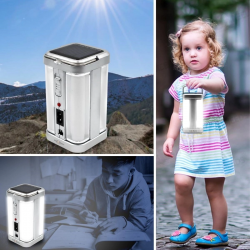 Mey İthalat®   Güneş Enerjili Şarjlı Işık 1200mAh Yeniden Şarj Edilebilir Batarya YG-7977S