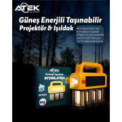 Mey İthalat® Güneş Enerjili Taşınabilir Projektör Işıldak