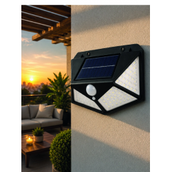 Mey İthalat® Güneş Enerjisi ile Şarj Olan Hareket Sensörlü 3 Modlu LED Dış Mekan Duvar Aydınlatması